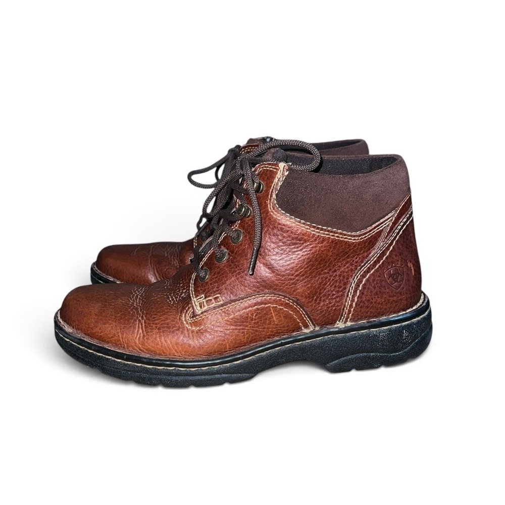 Ariat Barn Yard Side Zip Boots Womens 9 Brown Leather Lace Up 10001303